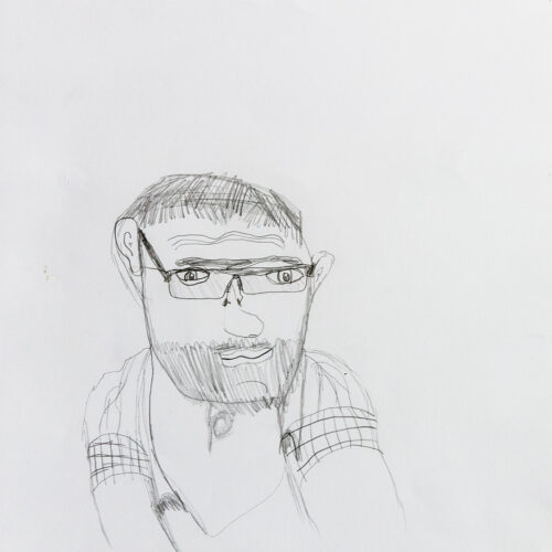 Felix Spiske – Mann mit Brille (Bleistift auf Papier)